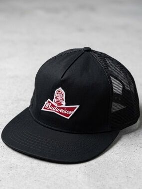 Gongshow Hockey x Budweiser Red Light Trucker Hat Snapback Black O/S